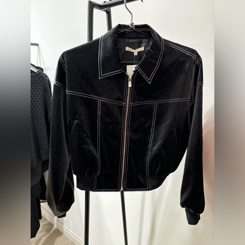 Shiny Faux Leather Jacket